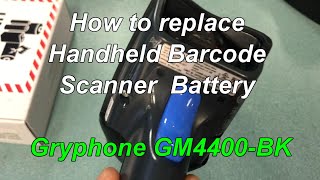 How to replace handheld barcode scanner battery Gryphone GM4400 BK [upl. by Aggri]