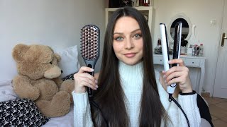 🌸 ROUTINE CHEVEUX LISSE  BROSSE LISSANTE OU PLAQUE [upl. by Elbam817]