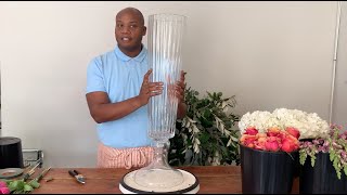 A Large Glass Centerpiece Tutorial with The Flower Guy Bron [upl. by Hatfield206]