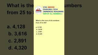 Civil Service Exam Drill for 2024 NUMERICAL REASONING shorts civilservicereview [upl. by Akili579]