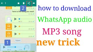 2018 WhatsApp new mp3 tricksWhatsApp audio MP3 song downloadaalltips [upl. by Nobe698]