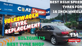 JK Tyre UX Royale 16 inch VW Jetta Tyres Best Tyre shop in Siliguri Machine Tyre Replacement [upl. by Runkel]