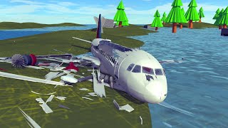 Airplane Brutal Crashes and Accidents With Emergency Landing  Besiege [upl. by Pasol]