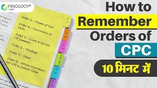 Tricks to Remember Orders of CPC  Learn CPC easily amp quickly  Orders of Civil Procedure Code [upl. by Aoht]