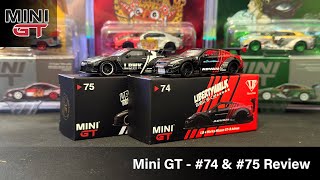 Mini GT  LB Works Nissan GTR Advan 74 MGT00074 amp LB Works Nissan GTR Black 75 MGT00075 [upl. by Aser]