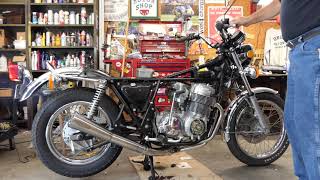 1978 HONDA CB750 SOHC DELKEVIC 4 INTO 1 EXHAUST [upl. by Ohcamac]