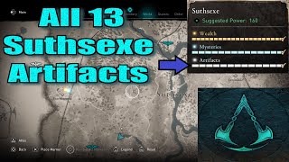 Assassins Creed Valhalla All Suthsexe Artifacts Locations guide [upl. by Llehsor]