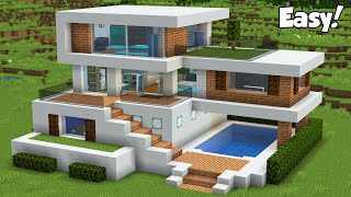 Minecraft How to Build a Modern House Tutorial Easy 32  Interior in Description [upl. by Schenck411]