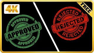 Approved and Rejected stamp on screen black screen video effect [upl. by Mariken]