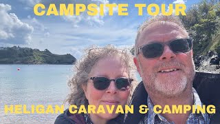 Campsite Tour Heligan Caravan amp Camping Park  with trips to Mevagissy and Fowey [upl. by Elletsyrk]