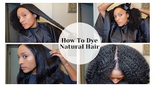 How To Dye Natural Hair At Home No Damage Natural Relaxed Heat Trained Hair [upl. by Tratner]