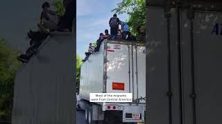 148 Migrants Found in Abandoned Trailer in Mexico shorts [upl. by Ybrik951]