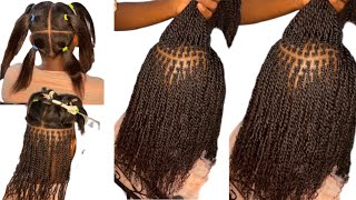 How to micro twist on relaxe Hair with Human hair minitwist microtwists twist twostrandtwist [upl. by Siddon829]