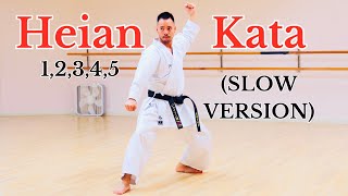 ALL 5 HEIAN KATA OF SHOTOKAN KARATE Slow Version [upl. by Nerin]