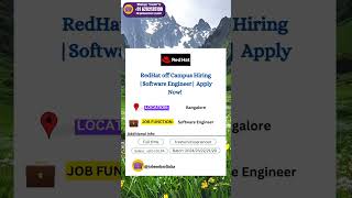 RedHat off Campus HiringSoftware engineerApply now [upl. by Leiso711]