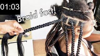 HOW TO BRAID FAST WHILE DOING COI LERAY BRAIDS speed techniques for box braids and in general [upl. by Hare]