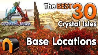 ARK Crystal Isles BEST BASE LOCATIONS [upl. by Zrike]