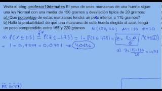 Distribución Normal 17 Tipificación ejercicio resuelto 05 [upl. by Leveroni]