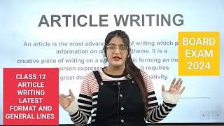 Article writingArticle writing class 12Article writing class 12 2024Article writing formatclass12 [upl. by Grassi]