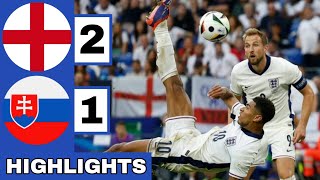 Jude Bellingham BICYCLE KICK ⚪️England vs Slovakia 21 All GOALS amp Extended HIGHLIGHTS EURO 2024 [upl. by Attenaej]