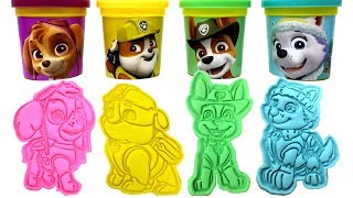 Paw Patrol PlayDoh Molds amp Surprise Toys Skye Rubble Tracker Everest Rider Marshall [upl. by Nivalc777]