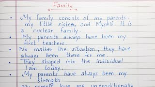 Write a short essay on Family  English [upl. by Miarfe595]