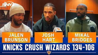 Jalen Brunson Josh Hart and Mikal Bridges on Knicks huge 134106 win against Washington  SNY [upl. by Anigger]