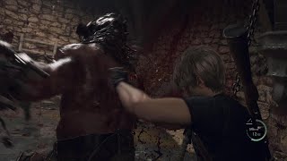 Killing a Garrador KNIFE ONLY in Resident Evil 4 [upl. by Botnick]