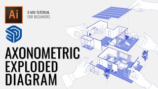 How to Make This Axonometric Exploded Diagram Under 10 Minutes  SketchUp to Illustrator Tutorial [upl. by Fritzie]