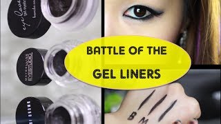 BATTLE OF THE GEL LINERS ➹ Bobbi Brown Maybelline Banila Co Review Comparison [upl. by Norud798]