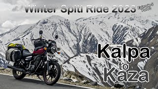 Winter Spiti Ride 2023  Episode 5  Part 2  Kalpa to Kaza  Informative Vlog  Maling nala [upl. by Roseann]