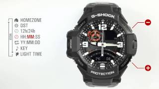 CASIO G SHOCK GA 1000 ustawianie zegarka 720p [upl. by Gilpin]