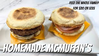 Simple and Delicious Homemade McMuffins  Copycat McDonald’s Egg McMuffins at Home  budgetmeals [upl. by Eldnik350]