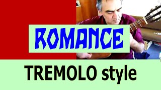 Romance  classical guitar tremolo  free tab [upl. by Kappel]