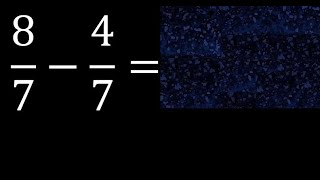 8747 Sottrazione di frazioni  stesso denominatore 87 meno 47 [upl. by Zile]