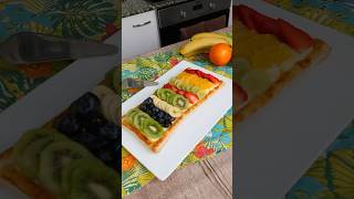 Banda de frutas Tarta de hojaldre con crema pastelera Receta fácil [upl. by Amabelle106]