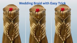 Most Beautiful wedding bridal hairstyle  Long Hair Hairstyle For Girl  Christmas Hairstyle Ideas [upl. by Yl]