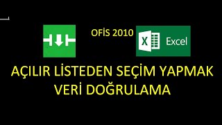 EXCEL AÇILIR LİSTE OLUŞTURMA VERİ DOĞRULAMA [upl. by Ash177]