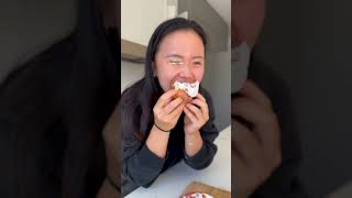 what i eat in a day to run 30km 🏃‍♀️🍩 🍜🥯🍌 whatieatinaday foodie donuts dessert runner [upl. by Zielsdorf]