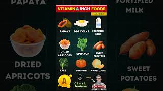 Top 10 Vitamin ARich Foods for Better Vision amp Immunity 👁️✅  Vitamin A foods shorts nutrition [upl. by Lateh]