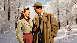 December 1947 a great Winter day through the falling snow ❄ ASMR vintage oldies music playlist [upl. by Aylad]