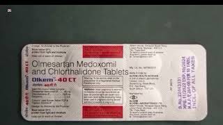 Olkem 40 CT Tablet  Olmesartan Medoxomil and Chlorthalidone Tablets  Olkem 40 CT Tablet Uses Dose [upl. by Kwabena246]