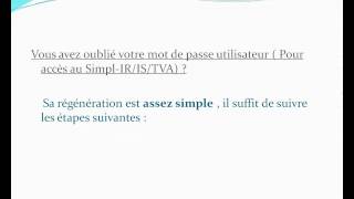 Télédéclaration et Télépaiement  Régénération de mot de passe sur le site de la DGI [upl. by Mashe391]