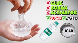 WATER AND SUGAR SLIMEHOW TO MAKE WATER AND SUGAR SLIME WITHOUT GLUE BORAXSLIME MAKING AT HOME EASY [upl. by Zoes]