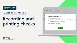 How to record amp print checks in QuickBooks Online [upl. by Mellar]