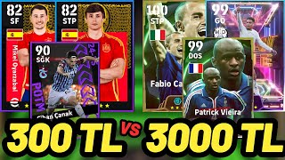 300 TL VS 3000 TL KADRO  EFOOTBALL 2025 MOBİLE [upl. by Kina389]