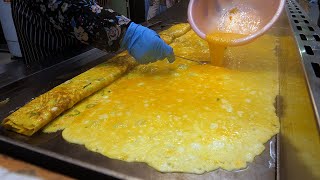 계란50개 대형 철판 계란말이  50 eggs giant rolled omelette  korean street food [upl. by Notak]