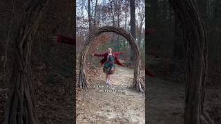 Building a wooden archway into the magical fairy forest 🧚🏻‍♀️✨ diy archway [upl. by Darn]