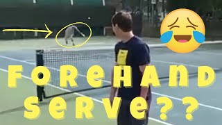 Weirdest forehand serve tennis pro analyzes and laughs absolutely hilarious [upl. by Assina81]