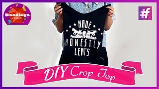 DIY Tutorial  How To Turn Your Old TShirt Into A Crop Top [upl. by Onitsuj394]